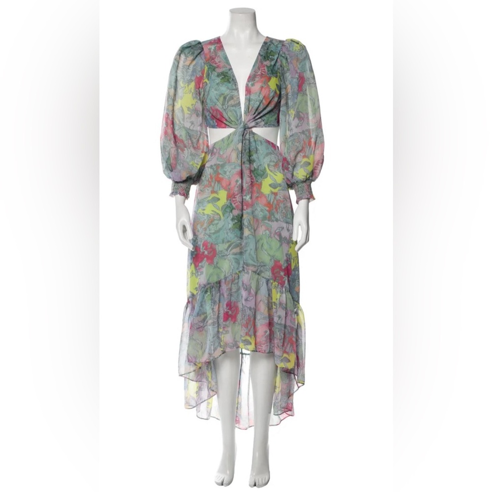 Alice + Olivia Katia twist front high low dress. Size 2.